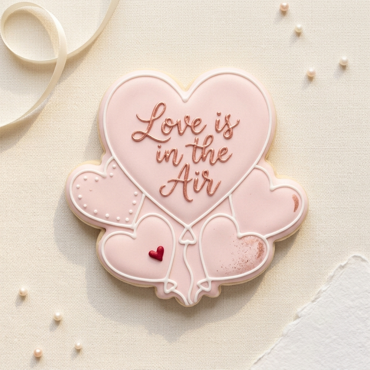 Heart Balloons Cookie Cutter, 3D Printed Valentine Theme
