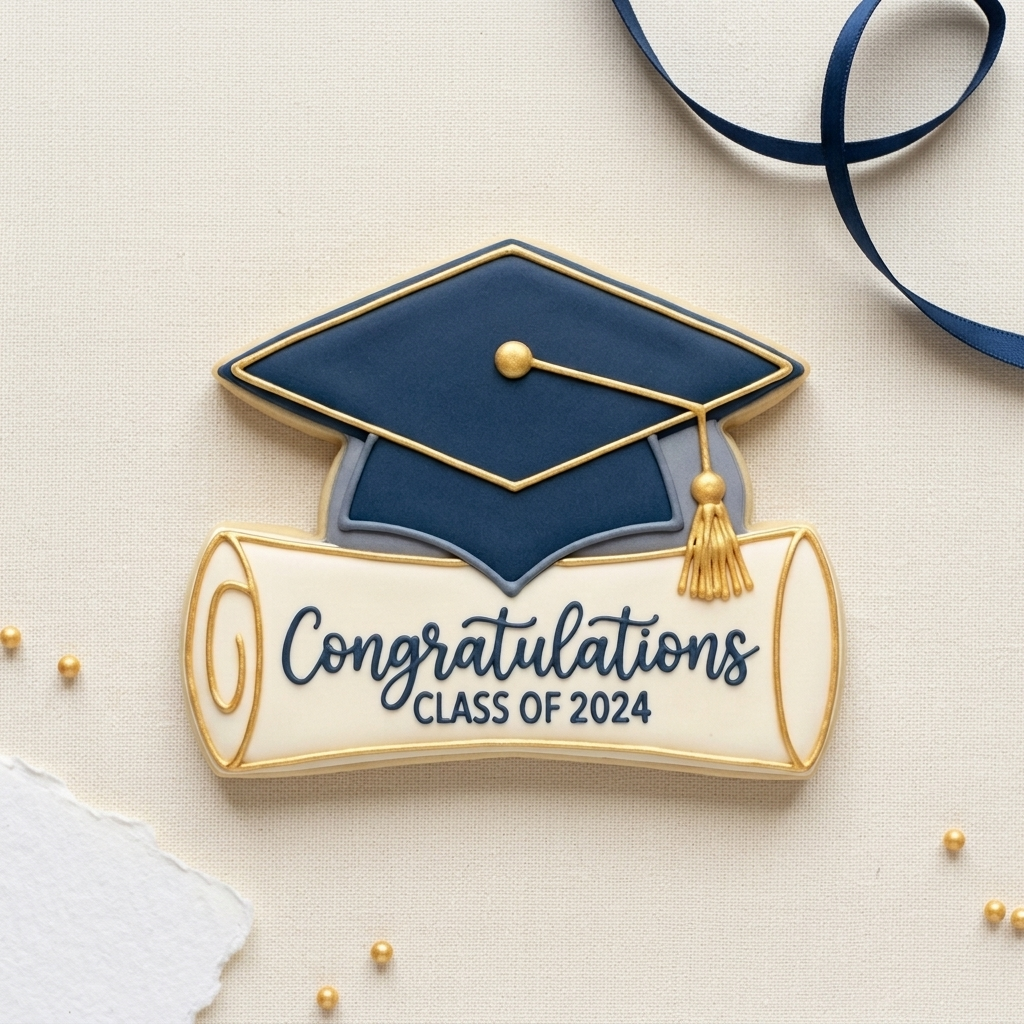 Diploma V2 Cookie Cutter, 3D Printed Graduation Theme