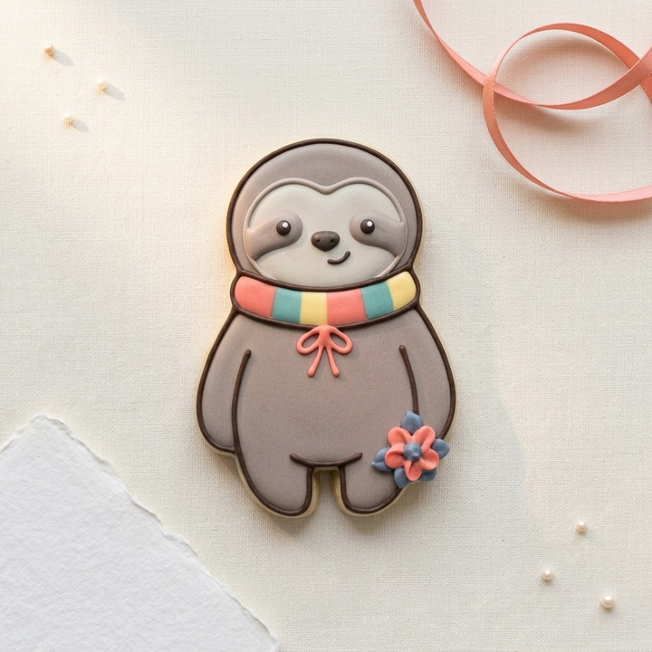 Sloth Detailed Cookie Cutter, 3D Printed Cookie Theme