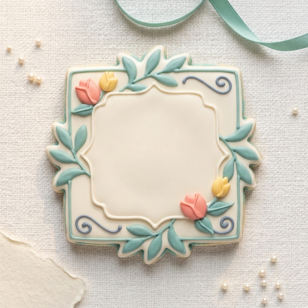 Greenery Square Cookie Cutter, 3D Printed Shape Theme
