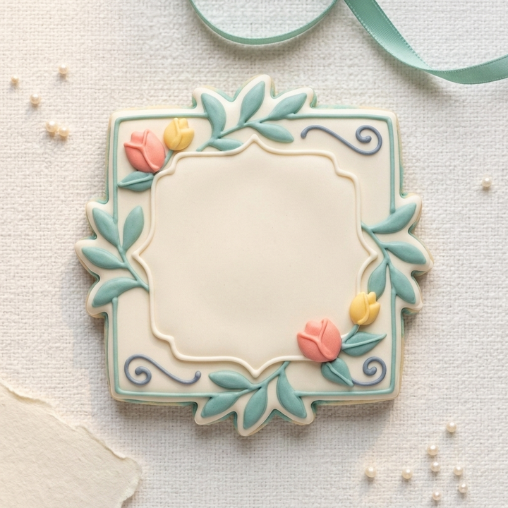 Greenery Square Cookie Cutter, 3D Printed Shape Theme
