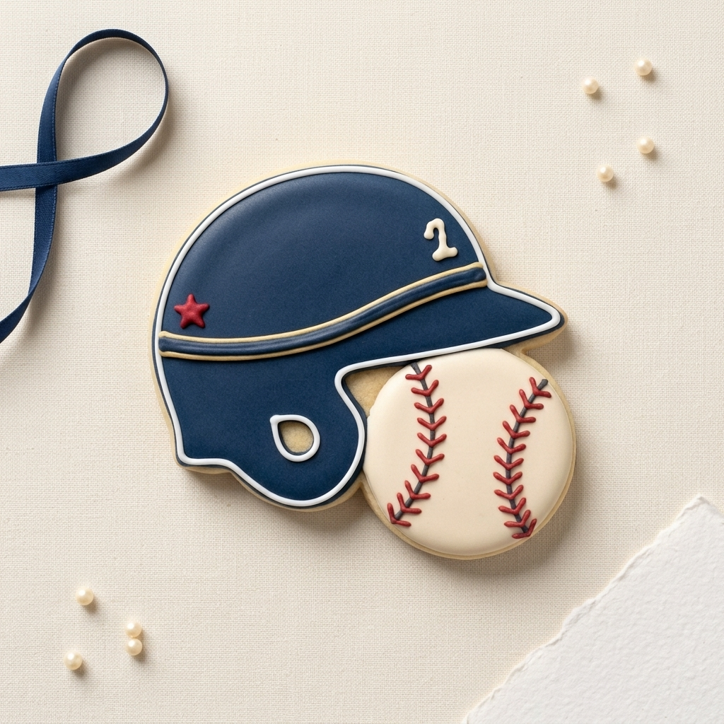 Baseball Helmet With Baseball Cookie Cutter, 3D Printed Sports Theme