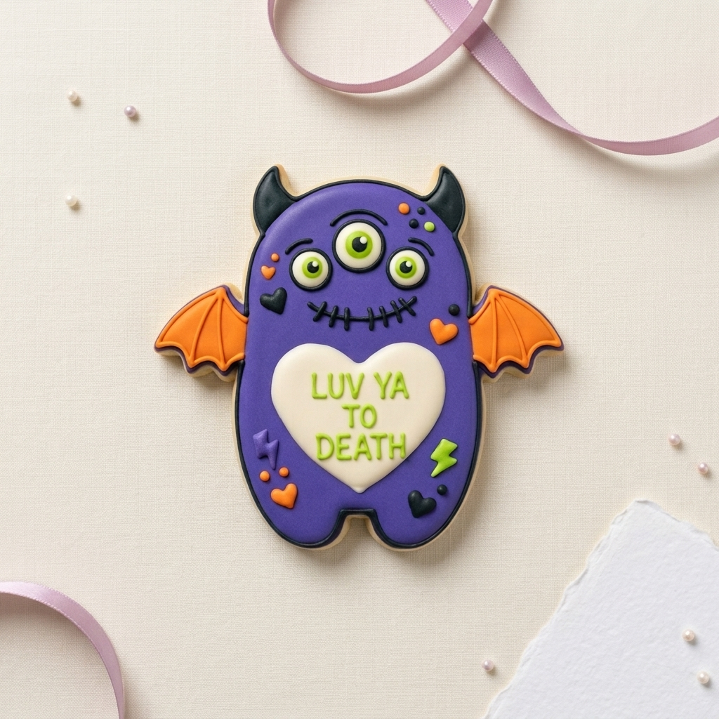 Valentine Monster Cookie Cutter, 3D Printed Halloween Theme