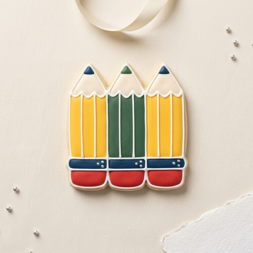 Pencil Trio Cookie Cutter, 3D Printed School Theme