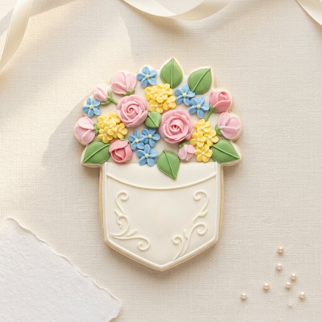 Floral Pocket Cookie Cutter, 3D Printed Garden Theme