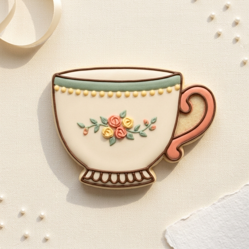 Coquette Tea Cup ETSY Cookie Cutter, 3D Printed Food Theme