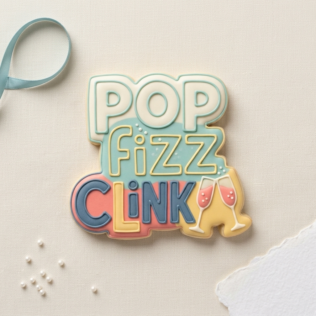 Pop Fizz Clink Cookie Cutter, 3D Printed Cookie Theme