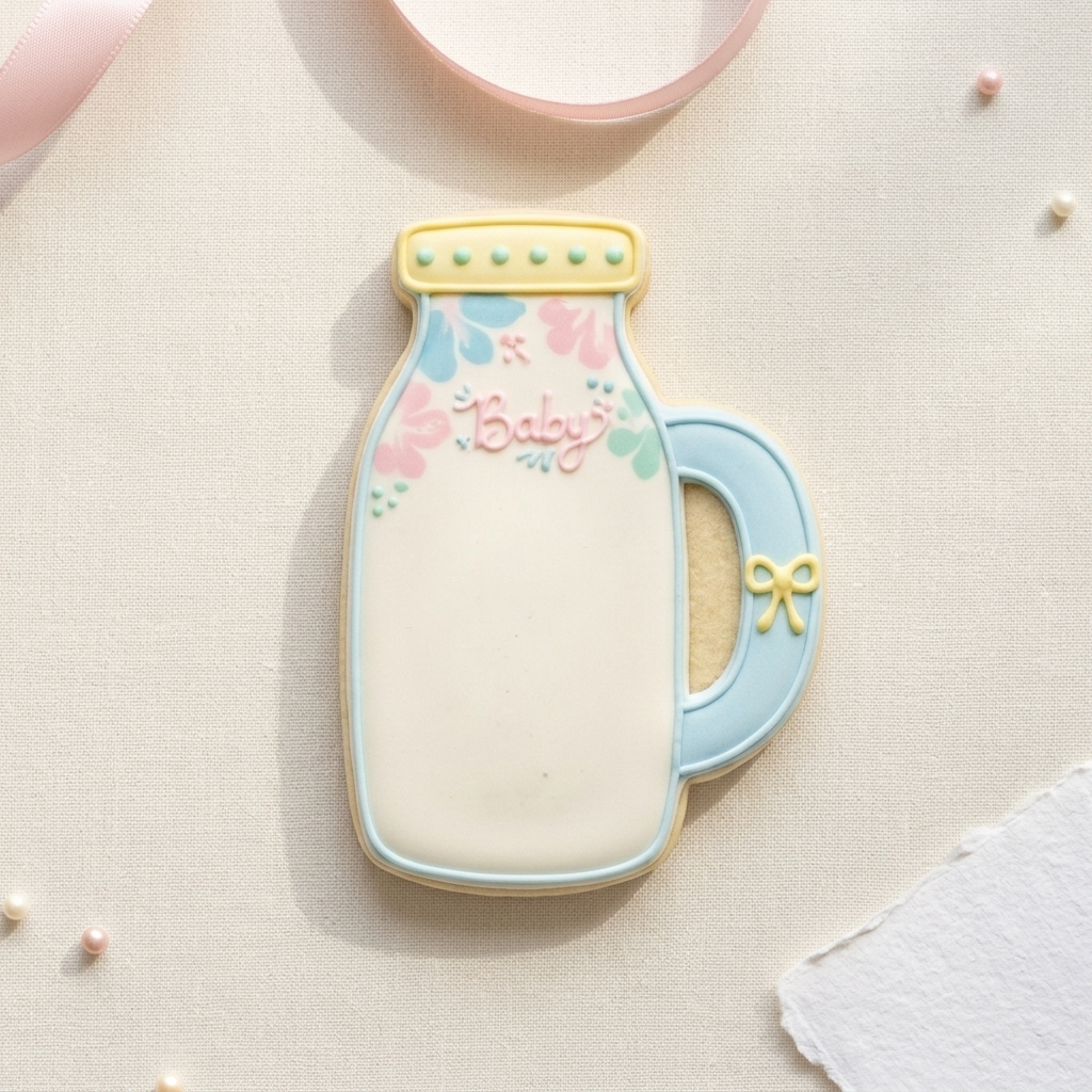 Milk Bottle Outline Cookie Cutter, 3D Printed Baby Shower Theme