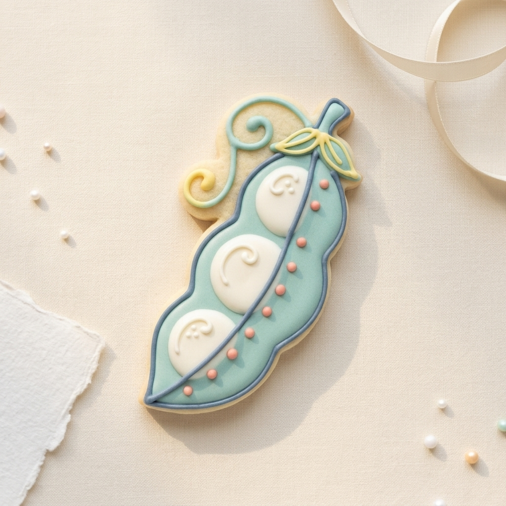 Peapod Cookie Cutter, 3D Printed Cookie Theme