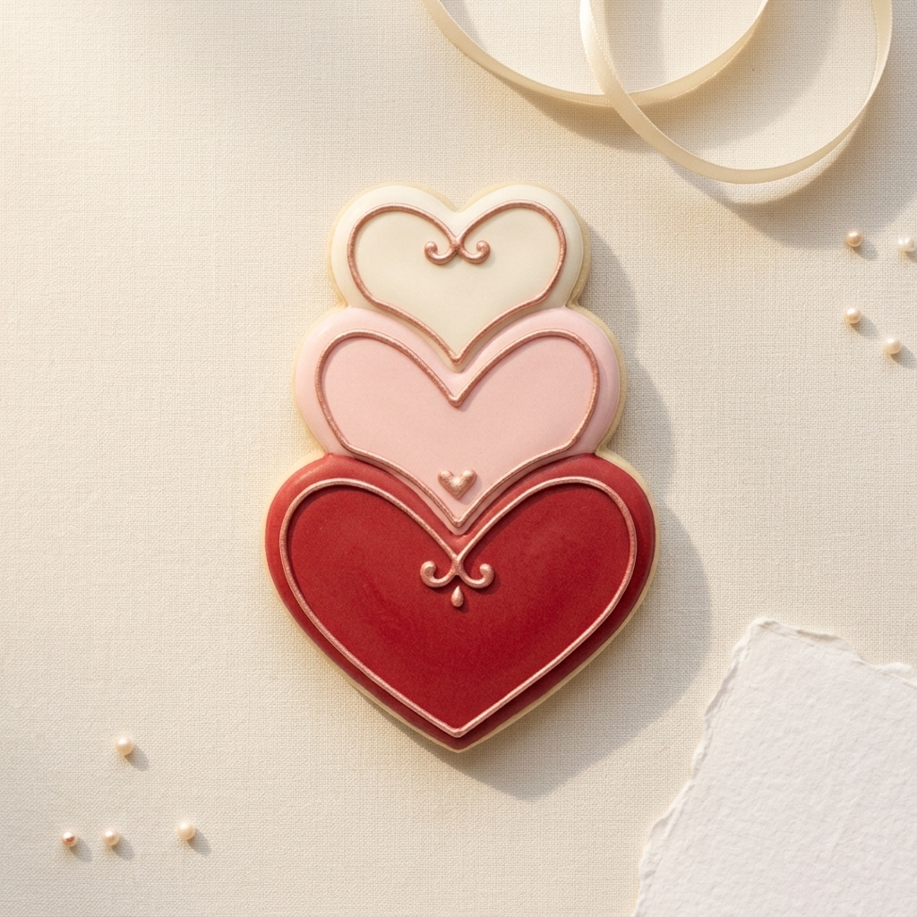 Stackable Heart 3 Piece Cookie Cutter, 3D Printed Valentine Theme
