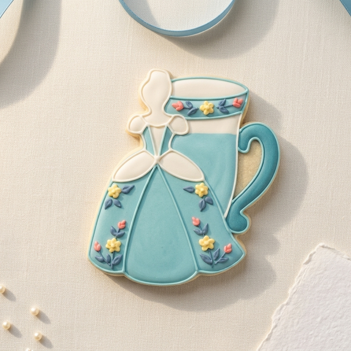 Teal Princess Cookie Cutter, 3D Printed Cookie Theme