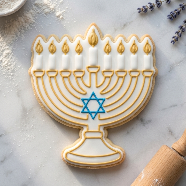 Menorah Cookie Cutter | 3D Printed | Fondant &amp; Cookie Dough