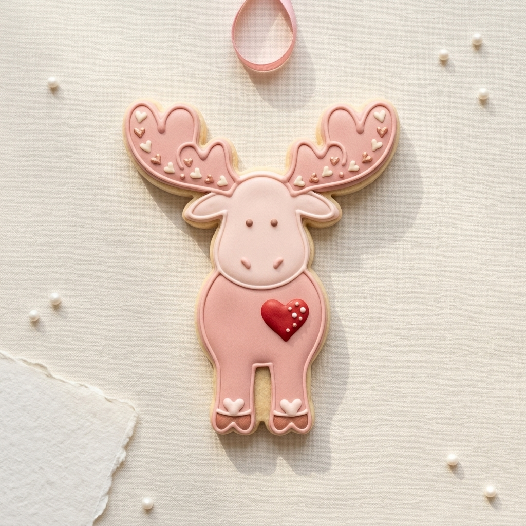 Valentines Moose Detailed Cookie Cutter, 3D Printed Valentine Theme