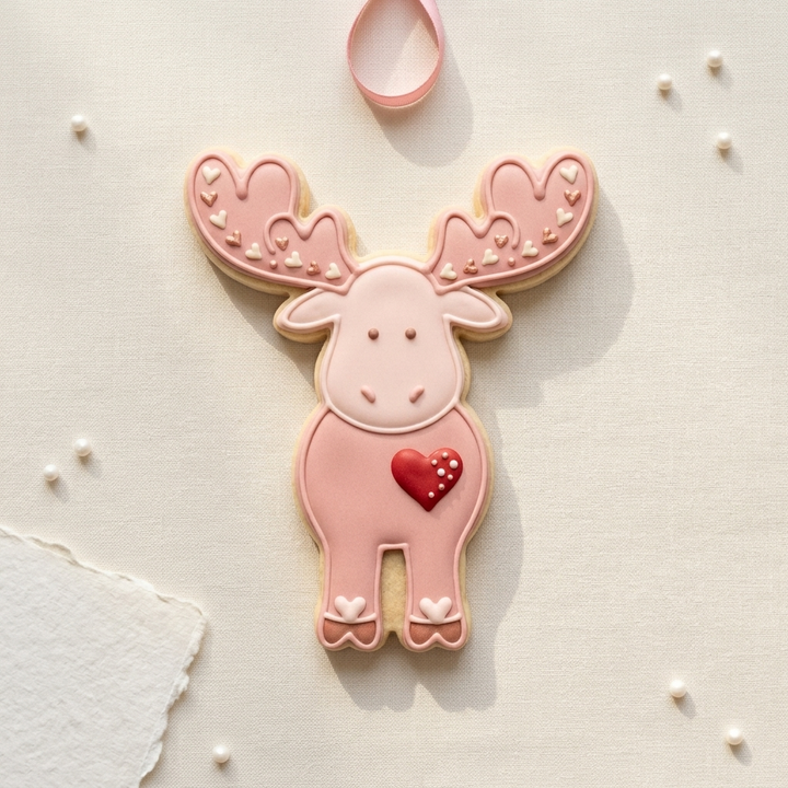 Valentines Moose Detailed Cookie Cutter, 3D Printed Valentine Theme