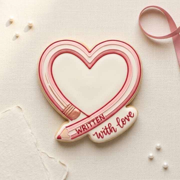 Pencil Heart Cookie Cutter, 3D Printed Valentine Theme