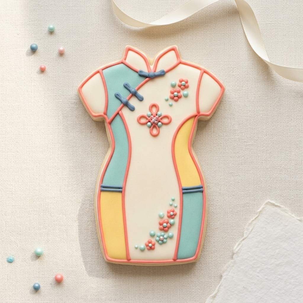 Qipao Cookie Cutter, 3D Printed Cookie Theme