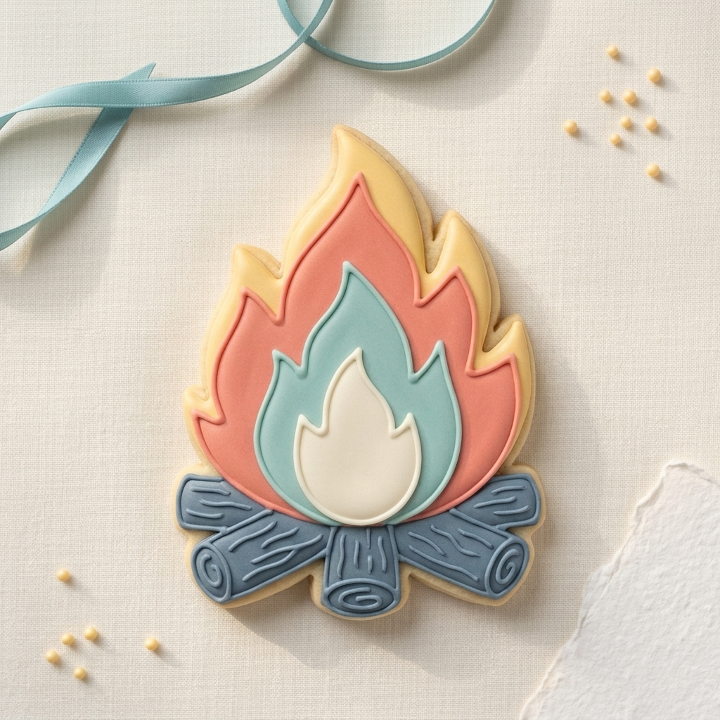 Camp Fire Cookie Cutter, 3D Printed Cookie Theme