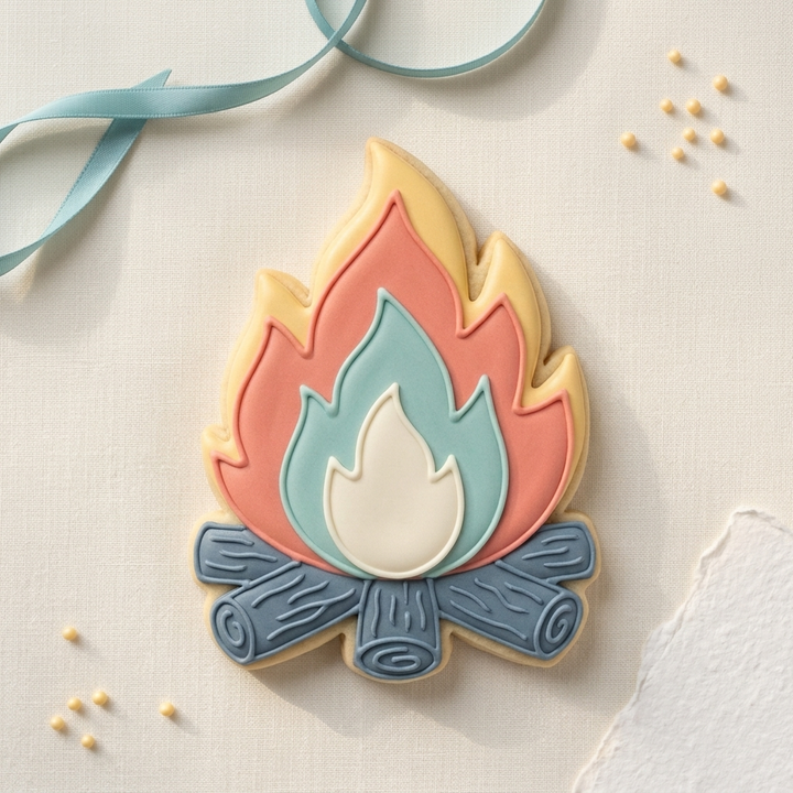 Camp Fire Cookie Cutter, 3D Printed Cookie Theme