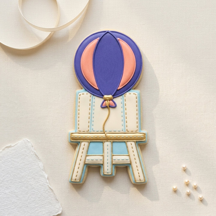 Balloon Easel Cookie Cutter, 3D Printed Music Theme