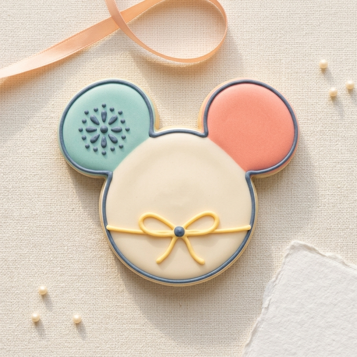 Mouse Ears Icing Transfer Sheets Piping Template Cookie Cutter, 3D Printed Cookie Theme