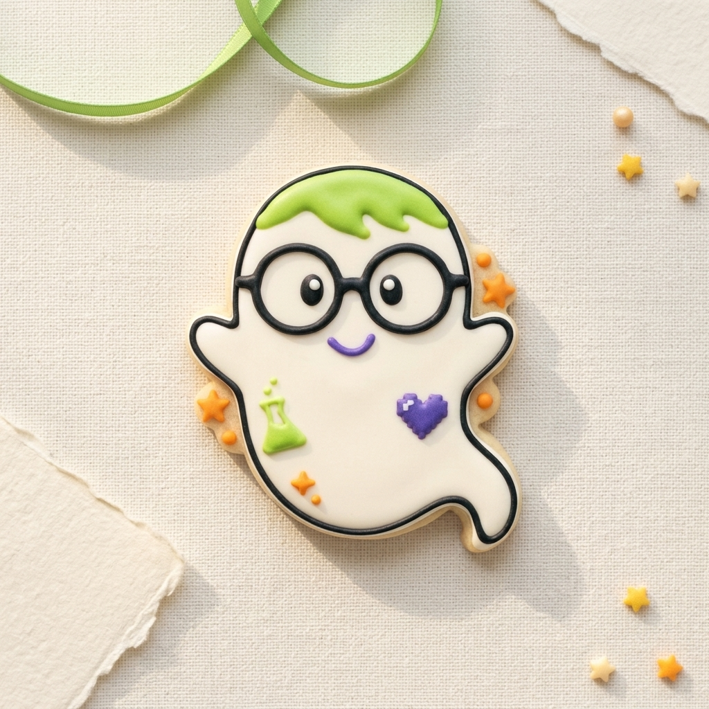 Nerdy Ghost Cookie Cutter, 3D Printed Halloween Theme