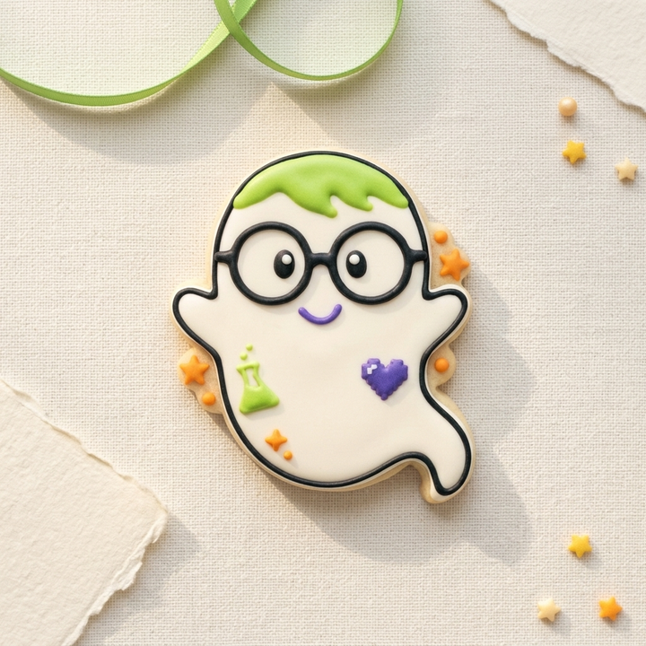 Nerdy Ghost Cookie Cutter, 3D Printed Halloween Theme