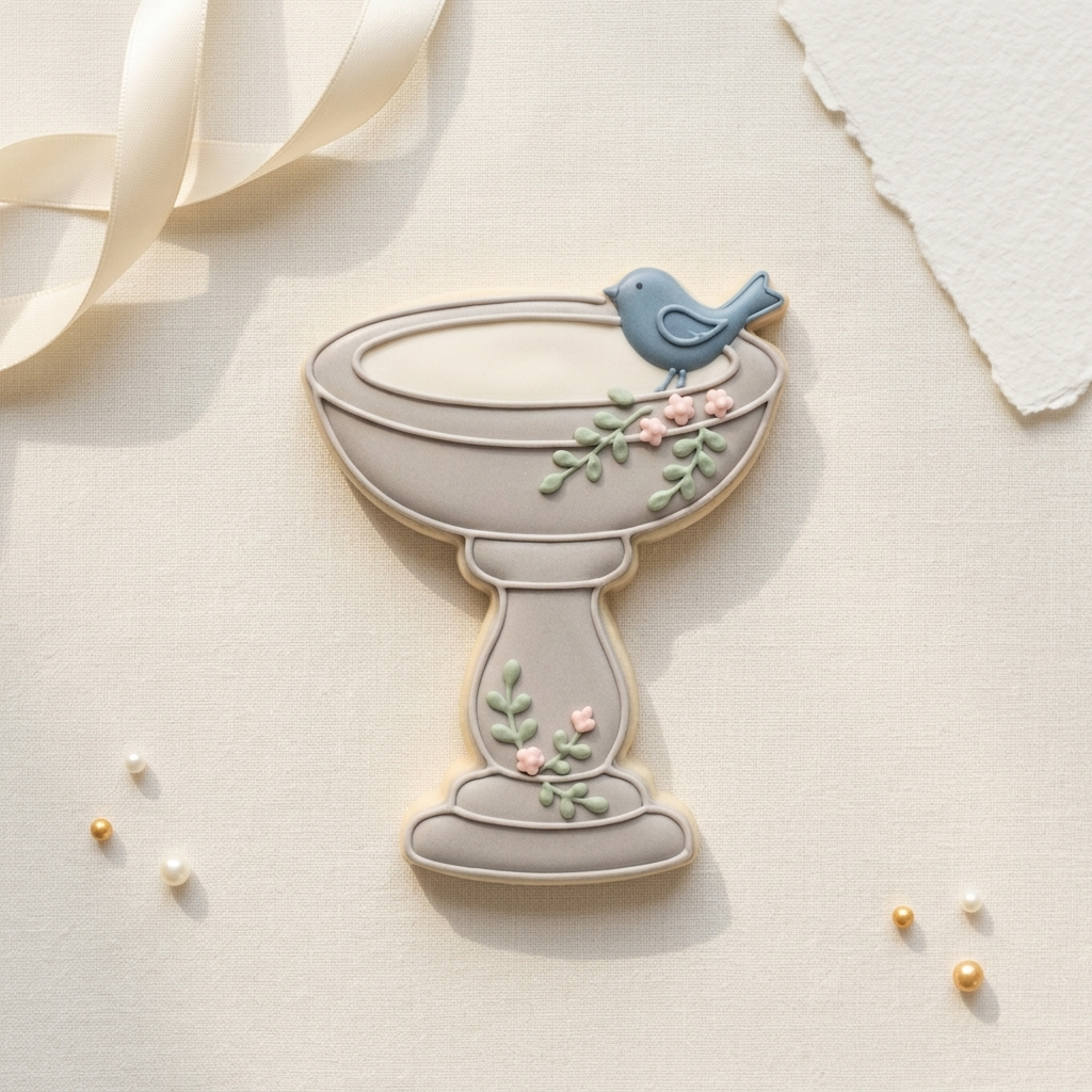 French Cottage Birdbath Cookie Cutter, 3D Printed Bird Theme