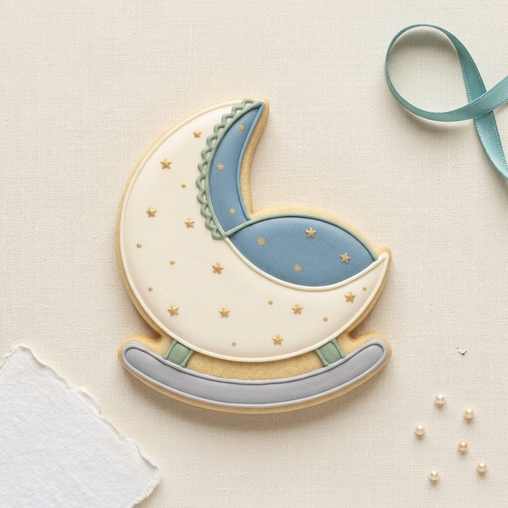Rocking Moon Cradle Cookie Cutter, 3D Printed Baby Shower