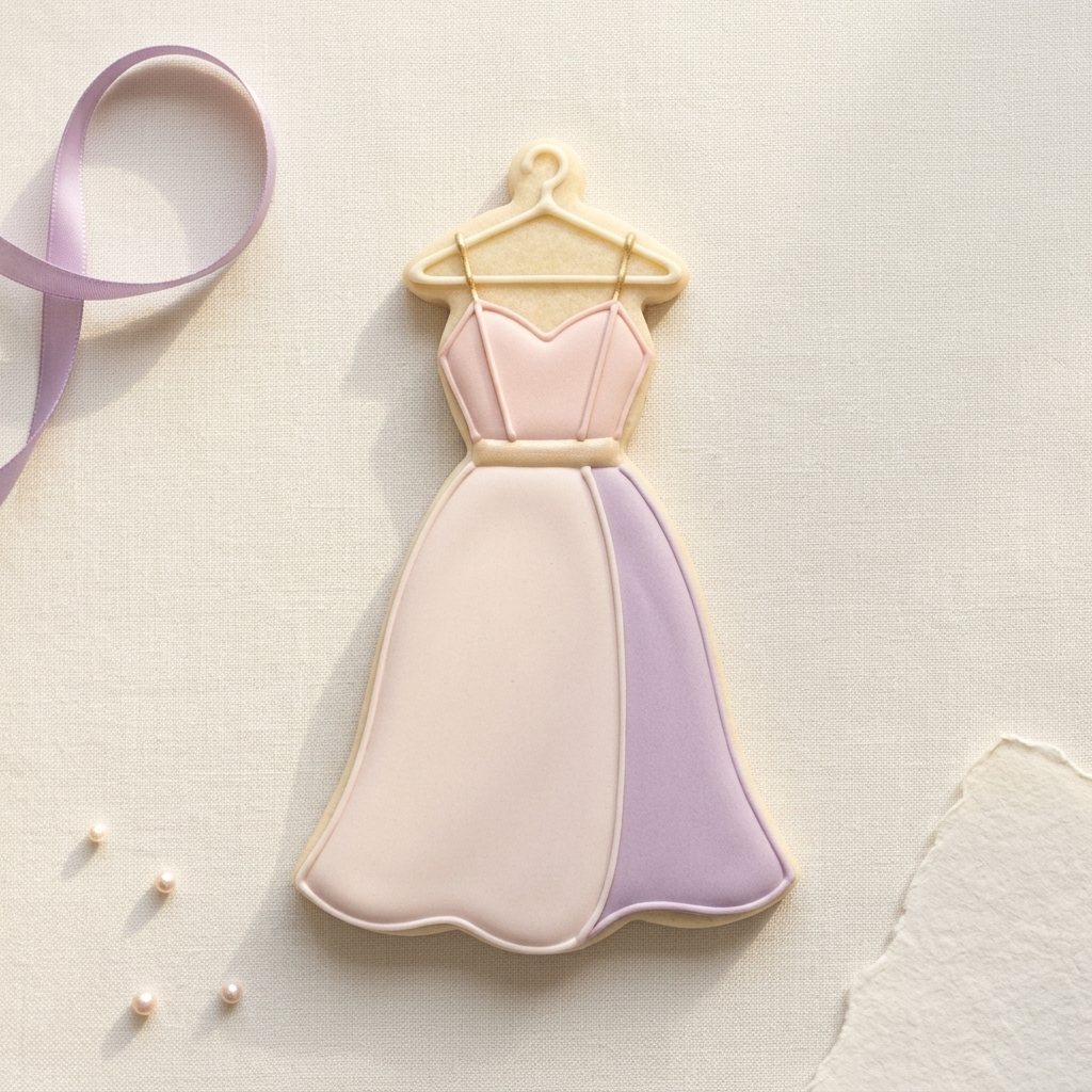 Prom Gown on Hanger Cookie Cutter, 3D Printed Prom Cookies