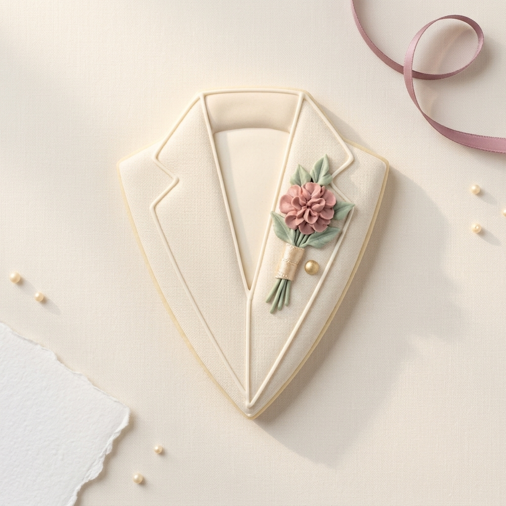 Boutonniere Lapel Cookie Cutter, 3D Printed Wedding Shower