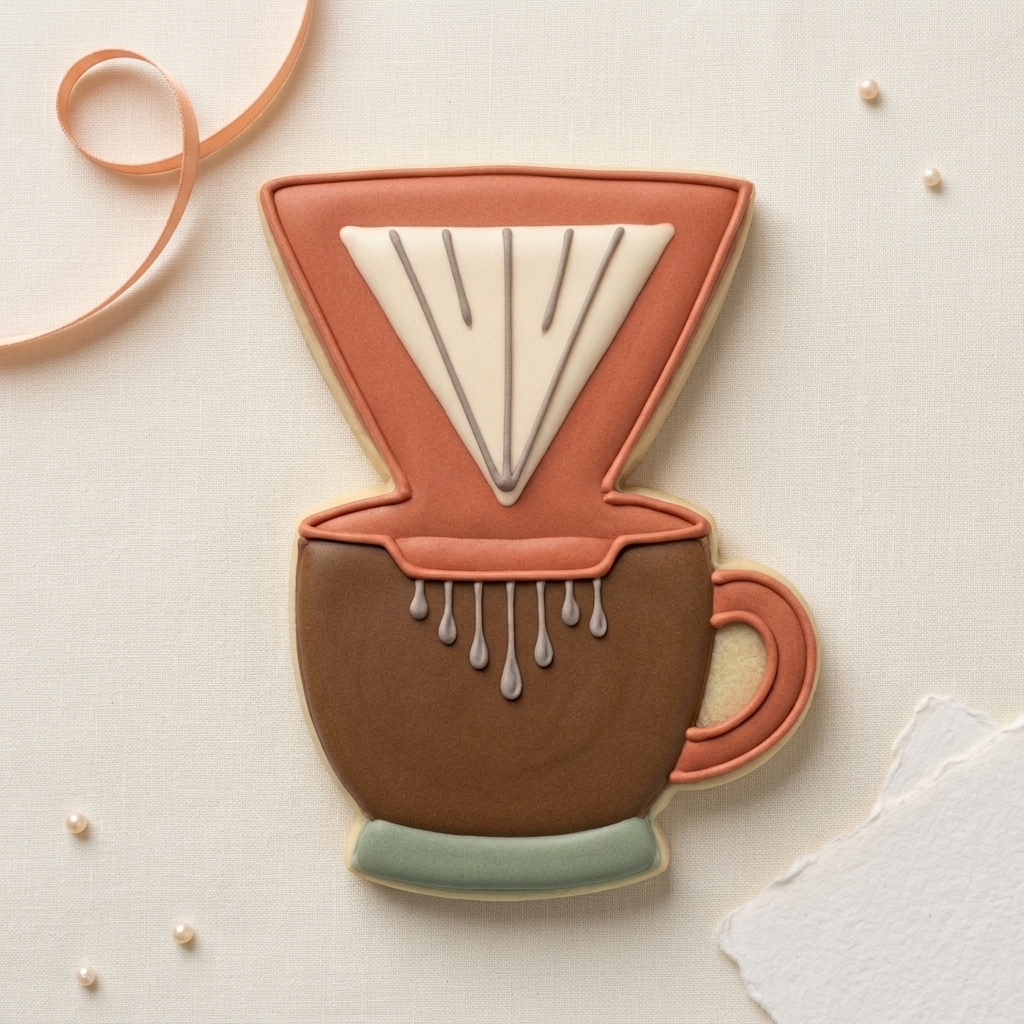 Pour Over Coffee Dripper Cookie Cutter, 3D Printed Coffee Theme