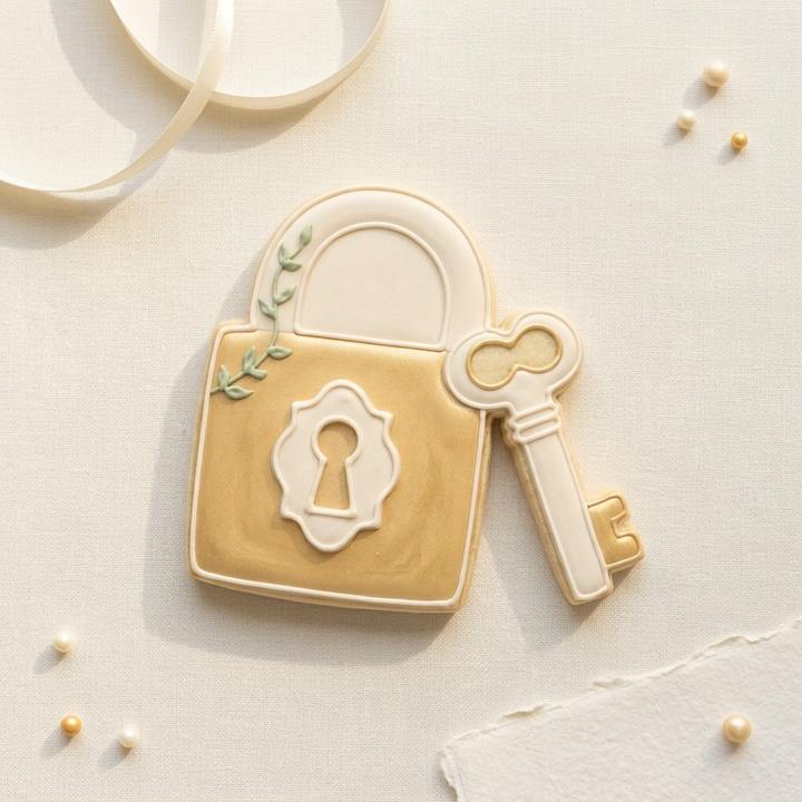 Anniversary Lock and Key Cookie Cutter, 3D Printed Valentine Favor
