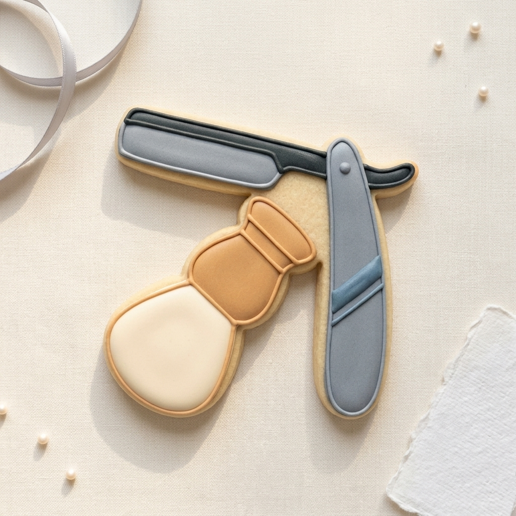 Shaving Brush and Razor Cookie Cutter, 3D Printed Barber Gift