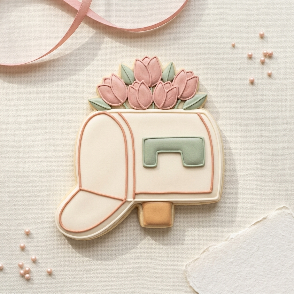 Mailbox with Tulips Cookie Cutter, 3D Printed Housewarming