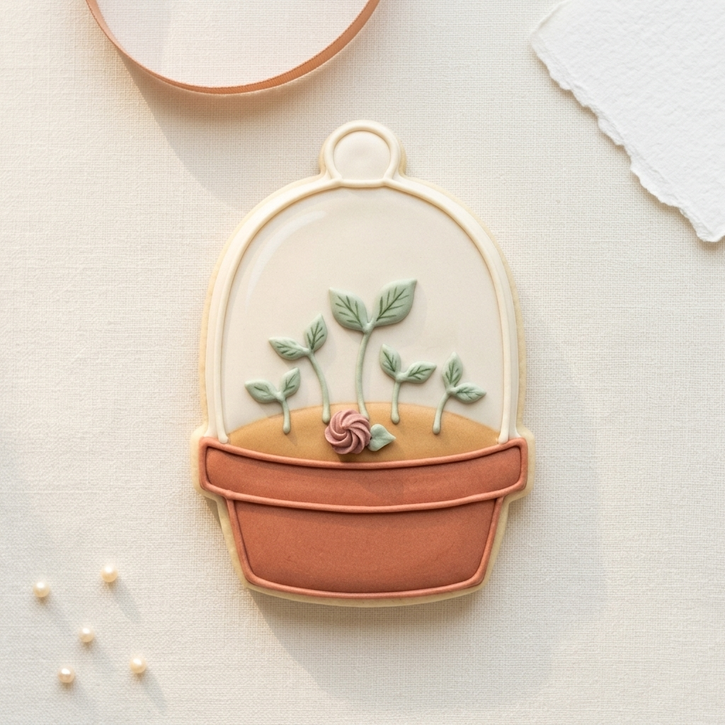 Garden Cloche with Seedlings Cookie Cutter, 3D Printed Plant Lover Gift