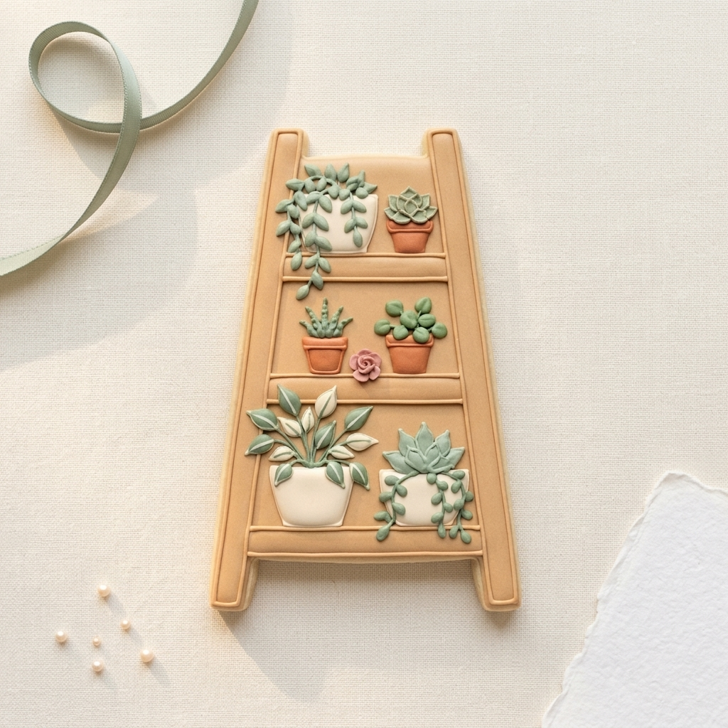 Houseplant Ladder Shelf Cookie Cutter, 3D Printed Plant Lover Gift
