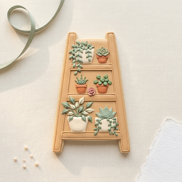 Houseplant Ladder Shelf Cookie Cutter, 3D Printed Plant Lover Gift