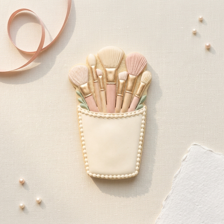 Makeup Brush Cup Cookie Cutter, 3D Printed Beauty Theme