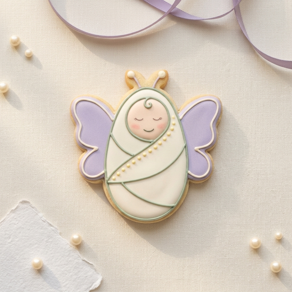Butterfly Swaddle Baby Cookie Cutter, 3D Printed Baby Shower