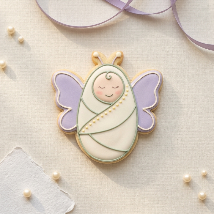 Butterfly Swaddle Baby Cookie Cutter, 3D Printed Baby Shower