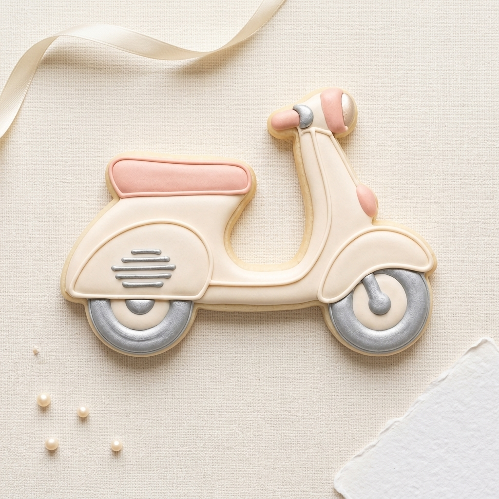 Just Married Scooter Cookie Cutter, 3D Printed Wedding Shower