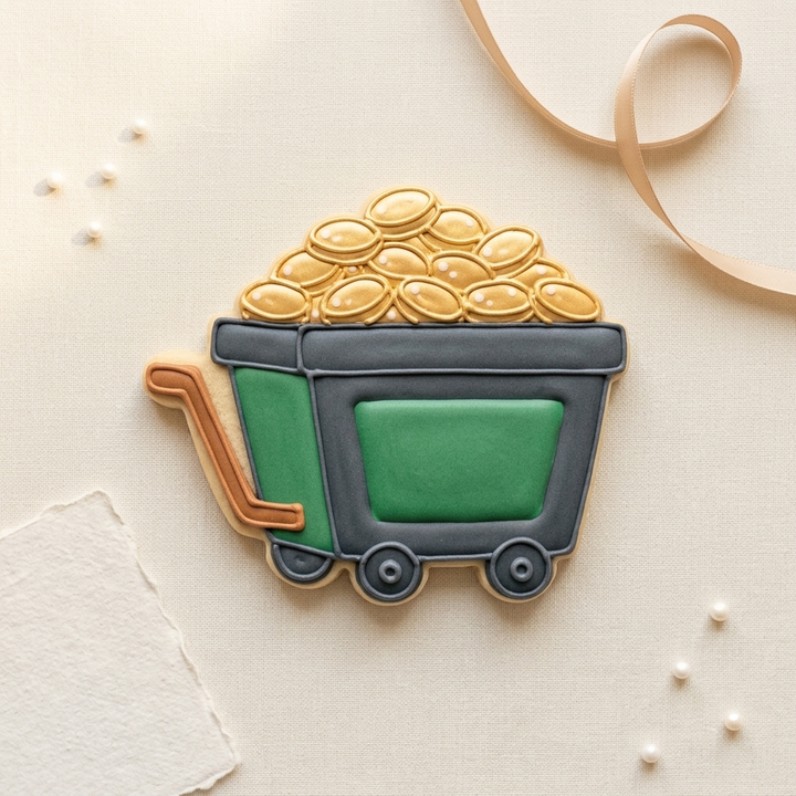 Pot of Gold Mine Cart Cookie Cutter, 3D Printed St. Patrick&
