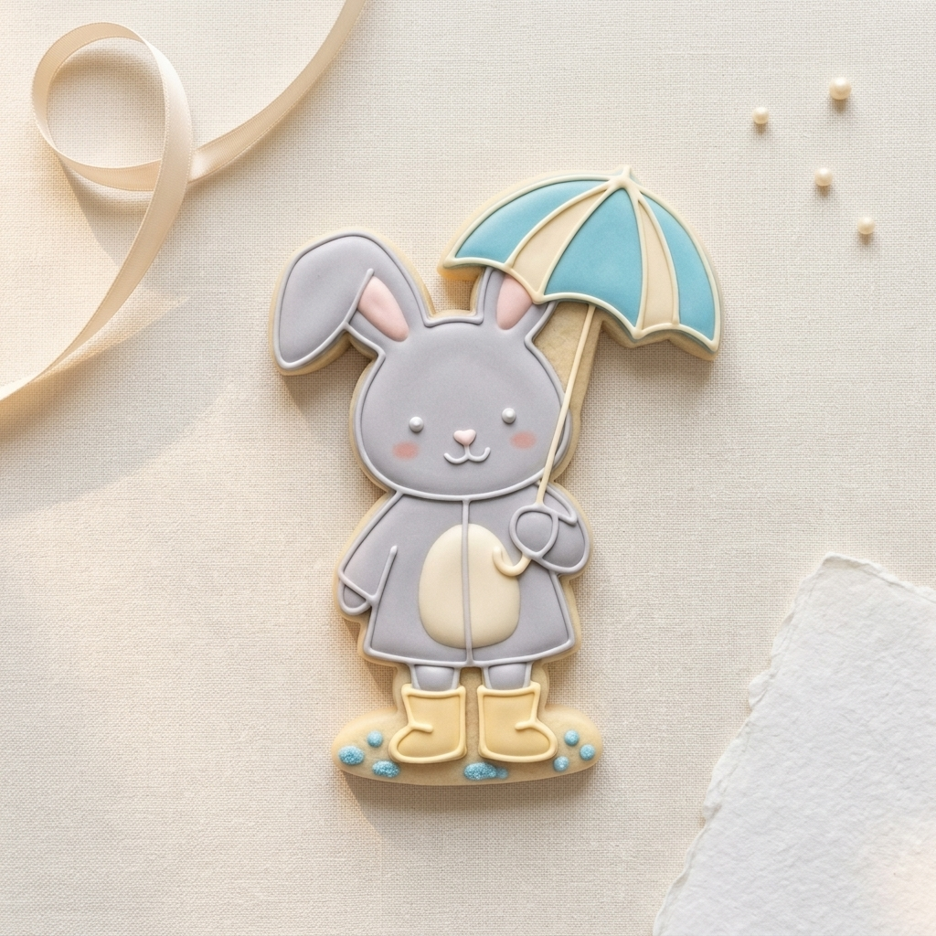 Bunny in Rain Boots Cookie Cutter, 3D Printed Spring Party