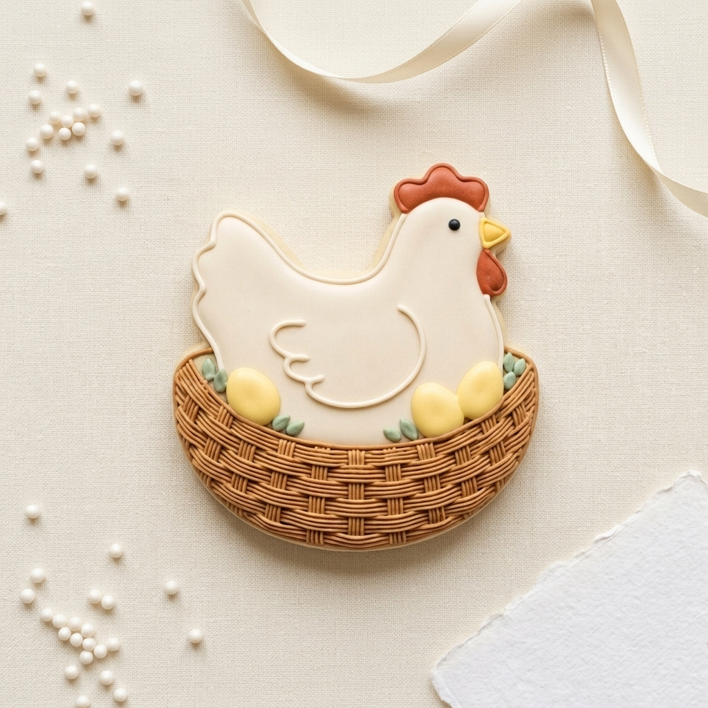 Hen Nest Basket Cookie Cutter, 3D Printed Farm Theme