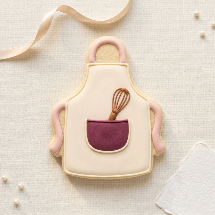 Baker Apron with Whisk Cookie Cutter, 3D Printed Baker Gift