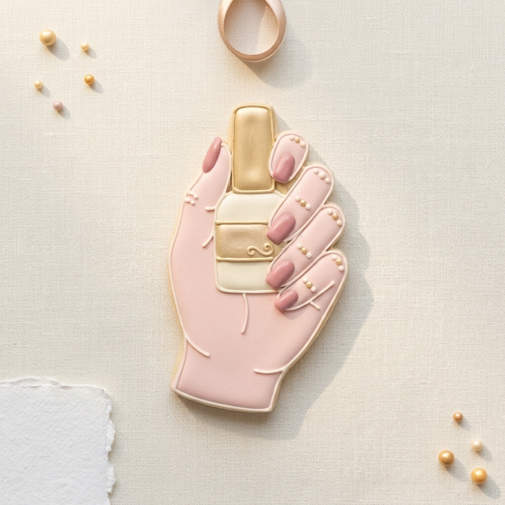 Nail Tech Hand with Polish Cookie Cutter, 3D Printed Nail Tech Gift