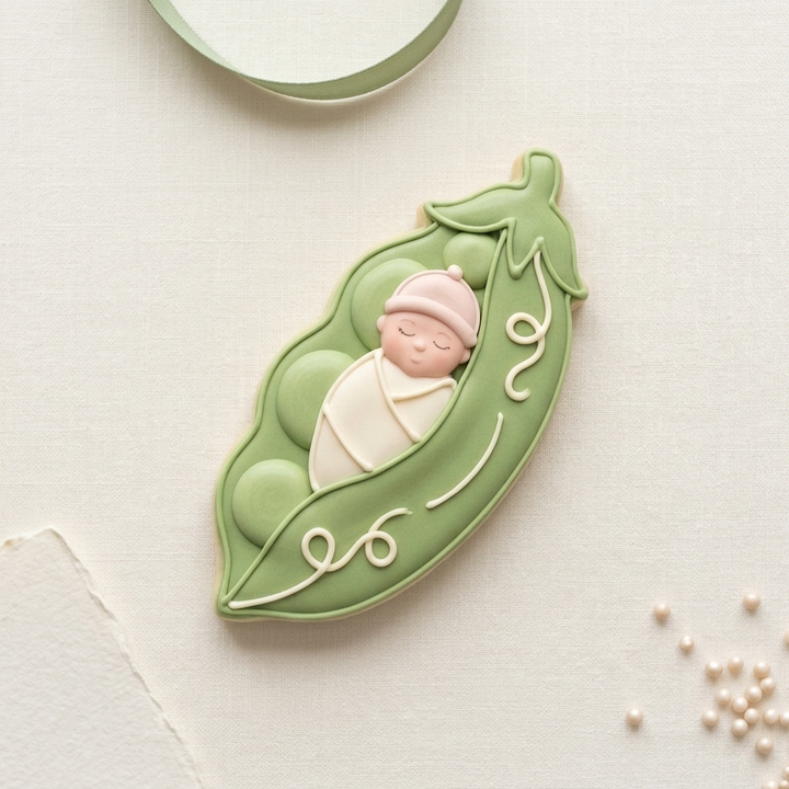 Sweet Pea Pod Baby Cookie Cutter, 3D Printed Baby Shower