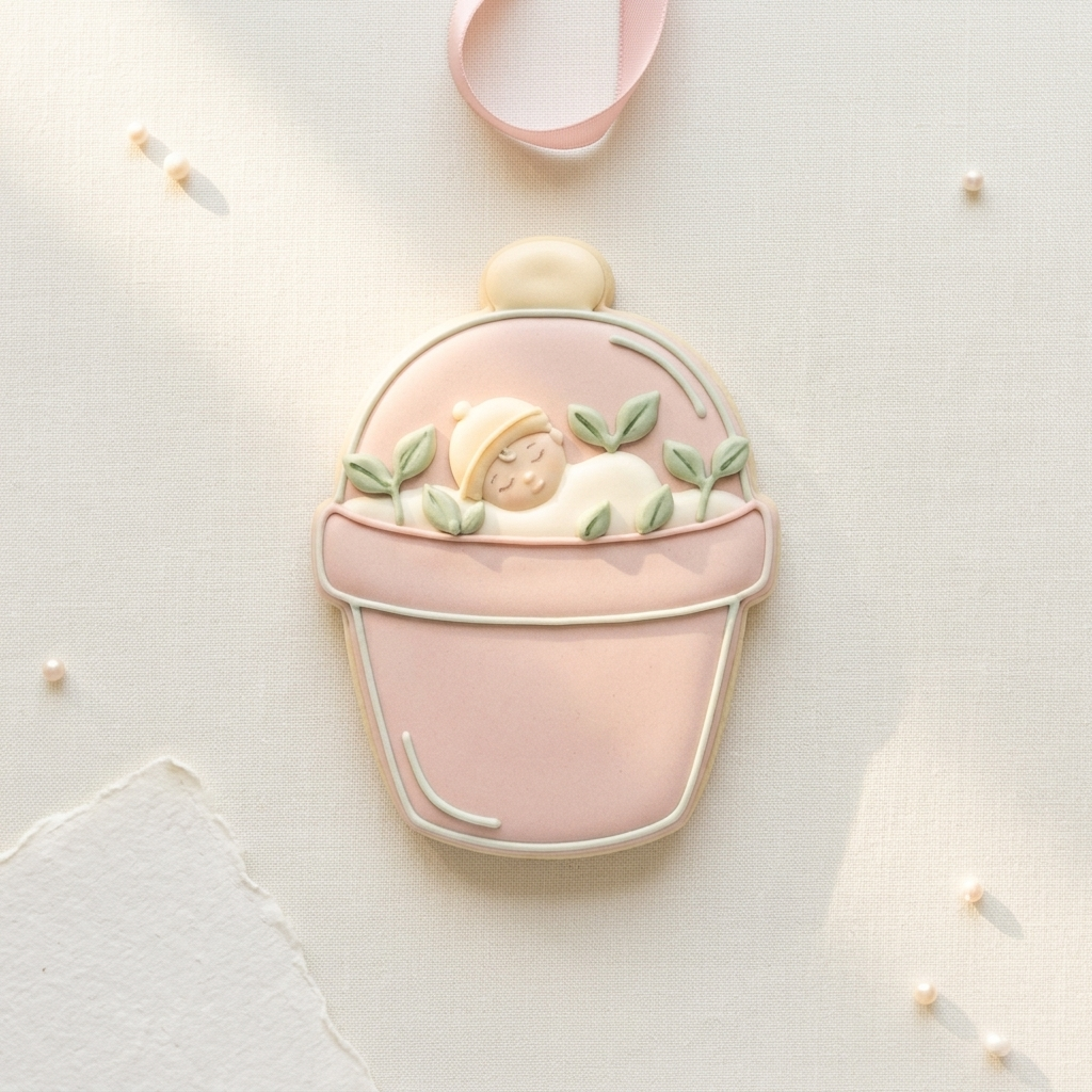 Little Sprout Baby Pot Cookie Cutter, 3D Printed Baby Shower