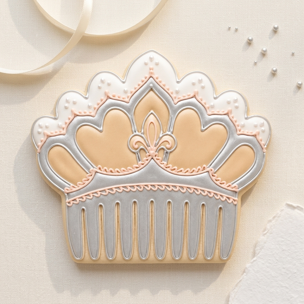 Bridal Tiara Comb Cookie Cutter, 3D Printed Wedding Theme