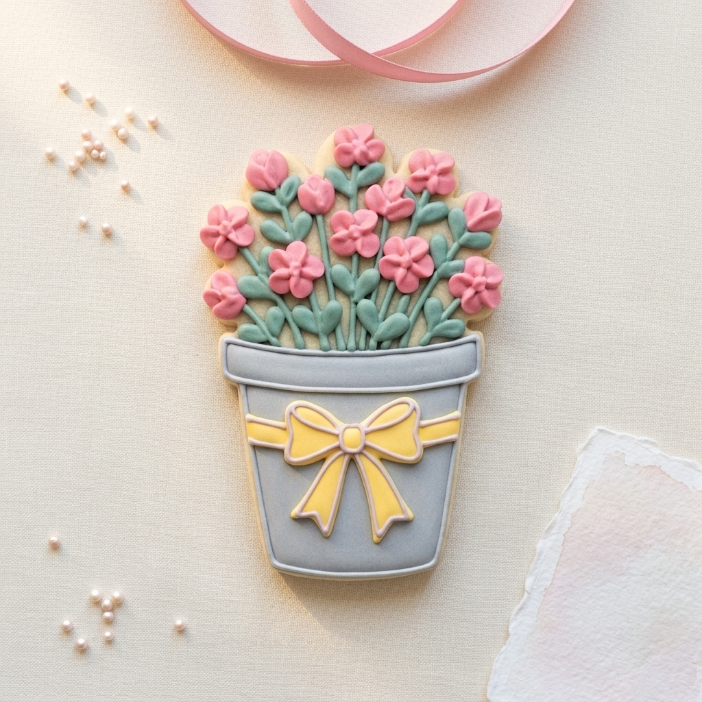 Florist Flower Bucket Cookie Cutter, 3D Printed Garden Theme